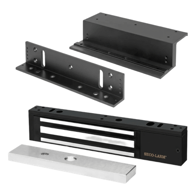 Kit de Control de Acceso / Chapa Magnética 600 lbs (272 kg) / Montaje Z y L / Aluminio Anodizado / LED Bicolor / UL / Interior