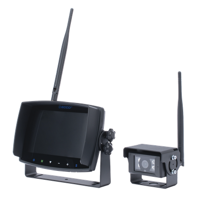 Sistema de Reversa Inalámbrico / Monitor Táctil 7″ / Cámara IR CMOS / 2.4 GHz / 4 Canales / Grabación SD