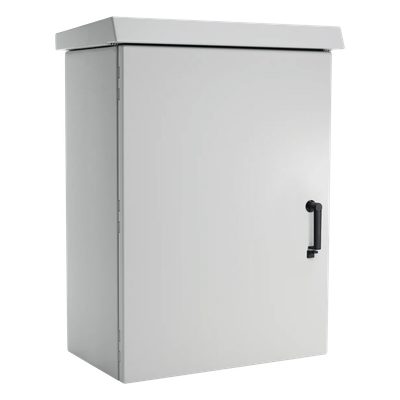 Gabinete de Pared para Exterior / 25 UR / 700 mm Ancho x 600 mm Profundidad / Aluminio Anticorrosivo / NEMA 4/12/4X/3/3R / IP66 / Protección Solar Integrada