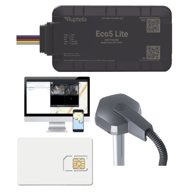 Rastreador Vehicular y Monitoreo de Flota / BLE 5.0 y GNSS / LTE CAT1 y LTE-M con Respaldo 2G / GNSS U-blox / IP54 / -20 °C a +40 °C / Acelerómetro de 3 Ejes / 9-32 V / Batería Interna