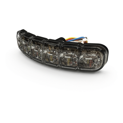 Luz perimetral direccional / 12 LEDs dual color / 12-24V / IP69K / 69 patrones / 4.4′ x 1.1′ x 0.6′