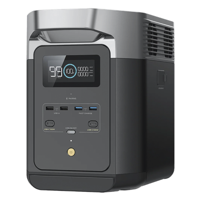 Estación de Energía Portátil / 2048 Wh / 6 Salidas CA 2400 W (Max. 3400 W) / 2 USB-C 100 W / Carga Rápida X-Stream 1800 W / Wi-Fi y Bluetooth / Expansible hasta 6 kWh
