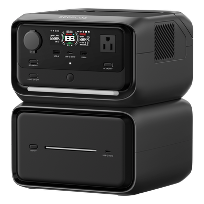 Estación de Energía Portátil / 858 Wh / Salida AC Dual 300 W (550 W Pico) / USB-C PD 100 W / Carga Solar 110 W / Wi-Fi y Bluetooth / Batería LFP