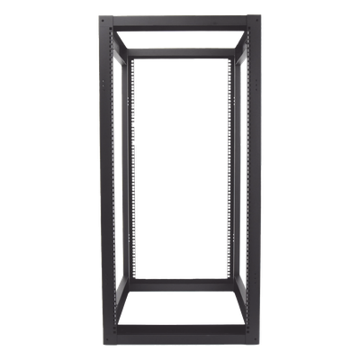 Rack 19″ de 4 Postes / 24 Unidades / Profundidad Ajustable 610-940 mm / Capacidad 400 kg / Acero Calibre 16