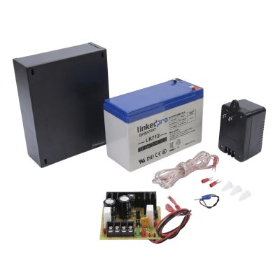 Fuente de Alimentación para Control de Acceso / 12 VCC 1A / Supresión de Voltaje 110-130 VCA / Batería de Respaldo 7 Ah / Uso en Interiores