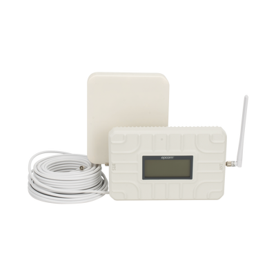 Amplificador de Señal Celular / 5 Bandas Simultáneas / 700-2600 MHz / Cobertura 150 m² / 70 dB Ganancia / 20 dBm Potencia / Plug-and-Play