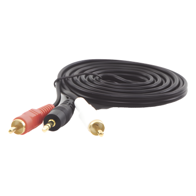 Cable Audio 3.5 mm a 2 RCA / Estéreo / 28 AWG Cobre / Doble Blindaje / 1.83 m (6 ft) / 300V DC