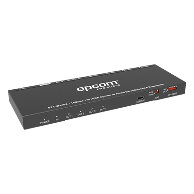 Splitter HDMI / 1×4 Salidas Simultáneas / 4K@60Hz 4:4:4 / HDMI 2.0b / Extractor de Audio Óptico y Analógico / Down Scaler 4K a 1080p / HDCP 2.2 / 18 Gbps