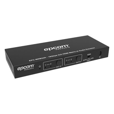 Matriz HDMI / 2×2 / 4K2K@60Hz / HDR / YCbCr 4:4:4 / 18 Gbps / Extractor de Audio / HDCP 2.2