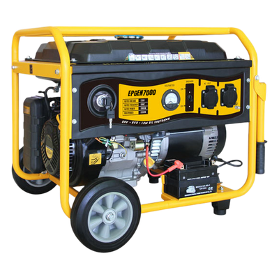 Generador a Gasolina / 6.5 kW Nominal / 7 kW Máxima / Salida Bifásica 110/220V / 12 Horas Continuas / Arranque Electrónico / 97 dB(A)