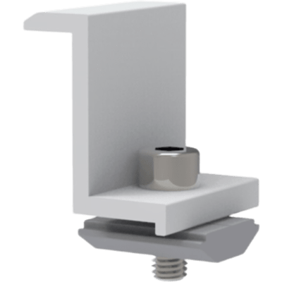 Sujetador Final para Panel Solar / Diámetro 35 mm / Compatibilidad Rieles 5 y 8 mm / Aluminio Anodizado