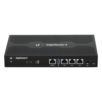 Router Edge / 4 Gbps / 3.4 Mpps / 3x RJ45 Gigabit + 1x SFP / 4-Core 1 GHz / 1 GB RAM / Rack 0.75 x 0.45 x 0.10 ft