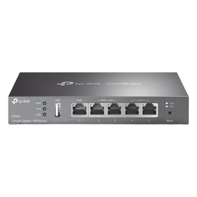 Router Gigabit Multi-WAN / 5 Puertos Gigabit / 150,000 Sesiones Concurrentes / 16 Túneles VPN IPsec / USB 2.0 / Controlador SDN Omada