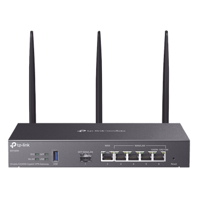Router Empresarial Wi-Fi 6 / AX3000 / Multi-WAN 5 Puertos / 150,000 Sesiones Concurrentes / VPN Integrado / USB 3.0 / Omada SDN