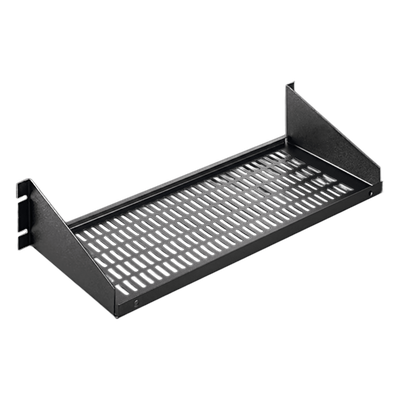 Charola para Rack 19″ / Capacidad 34 kg / Base Ventilada / 2 UR / 482x381x95 mm / 15.8×12.5×3.7 in