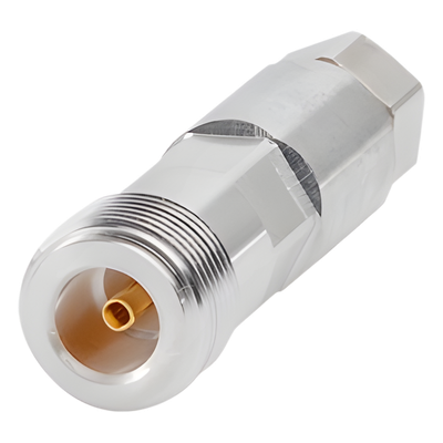 Conector RF tipo N hembra / 50 ohm / 0-8000 MHz / Recto / Heliax FSJ1-50A