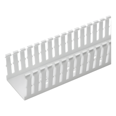 Canaleta Ranurada / 2.25 in Ancho / 3.14 in Alto / 6 ft Largo / PVC Sin Plomo / UL94V-0 / Blanco