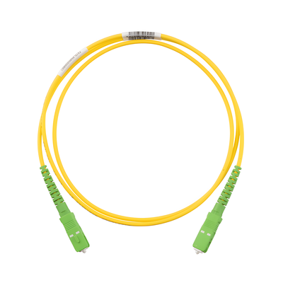 Jumper de Fibra Óptica / Monomodo OS2 9/125 / SC/APC-SC/APC Simplex / OFNR Riser / 5 m (16.40 pies) / Amarillo
