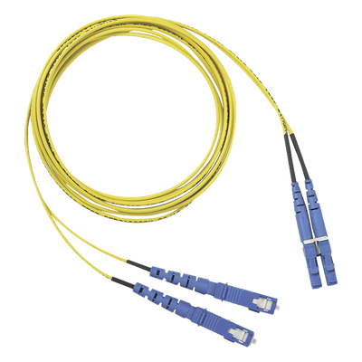 Jumper de Fibra Óptica Monomodo 9/125 OS2 / LC-SC Duplex / OFNR Riser / 2 m (6.56 ft) / Amarillo
