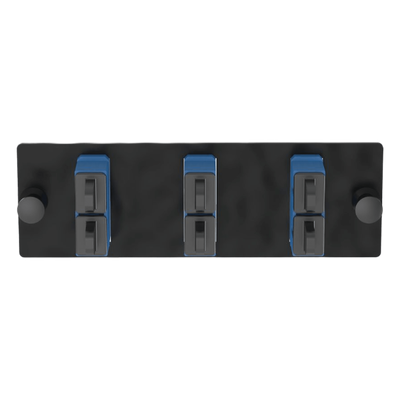 Placa Acopladora de Fibra Óptica / 3 Conectores SC Duplex (6 Fibras) / Monomodo OS1/OS2 / Color Azul / Diseño Modular Zero RU