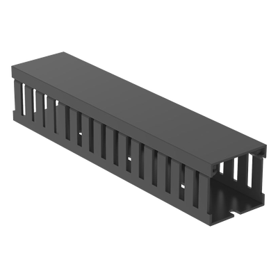 Canaleta Ranurada de PVC con Tapa / 44.5 mm Ancho / 41.1 mm Alto / 2 m (6.56 ft) Largo / Grado V-0 / Gris
