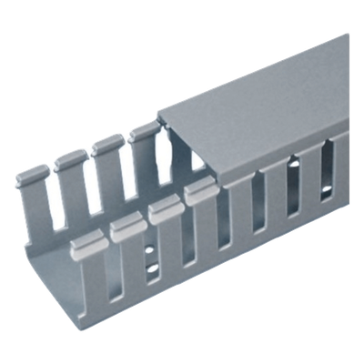 Canaleta Ranurada Tipo F / 2.25 x 2.12 x 6.56 pies / PVC Gris