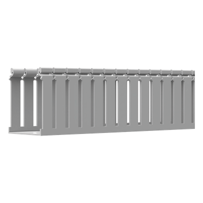 Canaleta Ranurada con Tapa / Tipo F / 108 mm Ancho / 79.2 mm Alto / 6.6 ft (2 m) Largo / Gris Claro