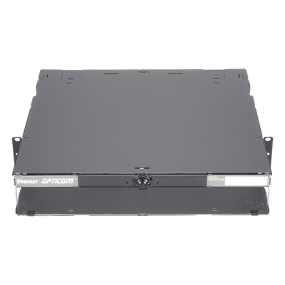 Panel de Distribución de Fibra Óptica / 2 UR / 192 Fibras / 8 Placas FAP o FMP / Bandeja Deslizable e Inclinable / Rack 19″