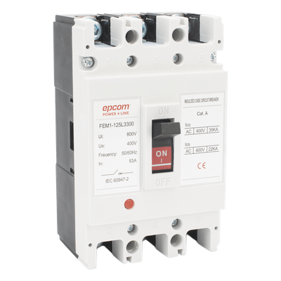 Protector Térmico Trifásico / 125 A / 690 V CA / 3 Polos / 50/60 Hz / UL94-V0 / -5 °C a +40 °C