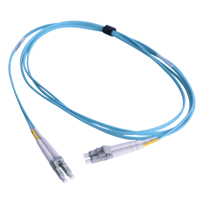 Jumper de Fibra Óptica Multimodo 50/125 OM3 / LC-LC Duplex / OFNR / Aqua / 1 Metro (3.28 Pies)