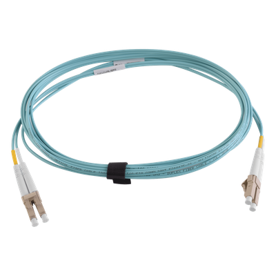 Jumper de Fibra Óptica / Multimodo 50/125 OM3 / LC-LC Duplex / OFNR / Aqua / 3 m (9.84 ft)
