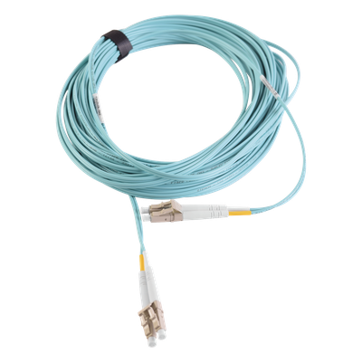Jumper de Fibra Óptica Multimodo / OM3 / LC-LC Duplex / OFNR / Aqua / 10 m (32.81 ft)