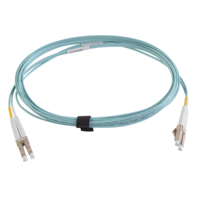 Jumper de Fibra Óptica / Multimodo OM4 50/125 / LC-LC Duplex / OFNR / Aqua / 1 m (3.28 ft)