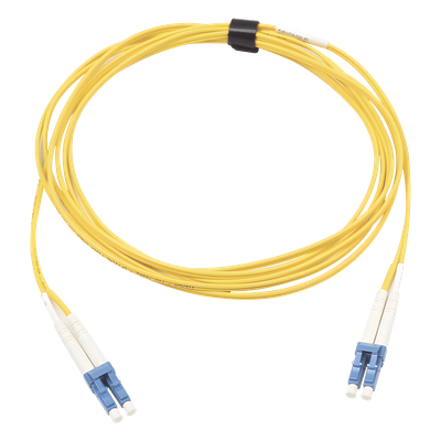Jumper de Fibra Óptica Monomodo / OS2 / LC/UPC-LC/UPC Dúplex / OFNR Riser / 10 m (32.81 ft) / Amarillo