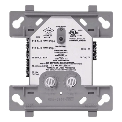 Módulo de Entrada Analógica Direccionable / Conversión 4-20 mA / Tecnología FlashScan / 2 o 3 Hilos / Compatible con Panel NFS2-3030