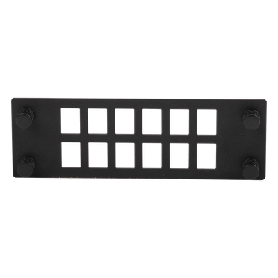 Placa para Adaptadores de Fibra Óptica / 12 Posiciones / Compatible con Gabinetes FPONE3 y FPONE4 / 4.53′ x 41.6′ x 5.12′