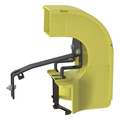 Accesorio de Bajada para Canaleta / Compatible 4×4, 6×4, 12×4, 24×4 / Reducción a 2×2 / Radio de Curvatura 50.8 mm / Color Amarillo