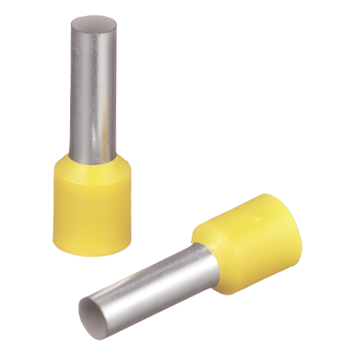 Ferrúla de Cobre DIN / 10 AWG / Largo 12 mm / Tambor Integrado / Paquete 100 Piezas