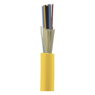 Cable de Fibra Óptica / 24 Hilos / Monomodo OS2 9/125 / Interior / Tight Buffer 900µm / OFNP Plenum / Dieléctrico / 0.61 m (2 ft) Incrementos