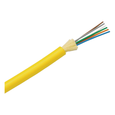 Cable de Fibra Óptica / 6 Hilos / Monomodo OS2 9/125 / Tight Buffer 900µm / OFNR Riser / Interior / 2 pies (0.6 m) Marcas de Longitud