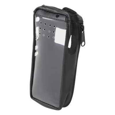 Funda de Radio Portátil / Piel Vacuno Reforzada / Ventana de Mica Industrial / Cierre Metálico Lateral / 53 x 136 x 38.9 mm