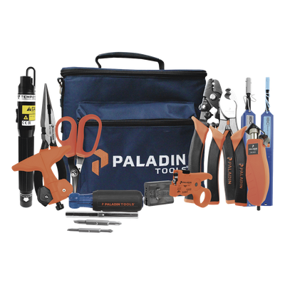 Kit de Herramientas para Fibra Óptica / Localizador Visual de Fallos / Desforradora 3 Posiciones / Tijeras Kevlar / Limpieza LC/SC/ST/FC