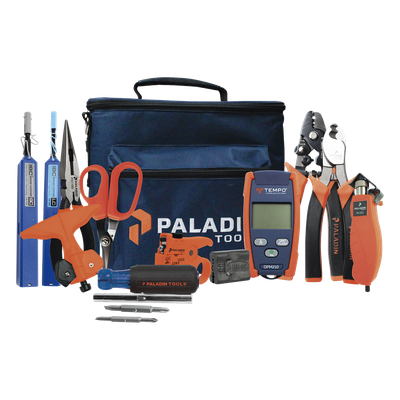 Kit de Herramientas para Fibra Óptica / Medidor de Potencia OPM-210 / 6 Desforradoras / Tijeras Kevlar / Limpieza 2.5mm y 1.25mm / Estuche Organizador