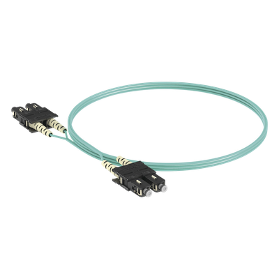 Jumper de Fibra Óptica / Multimodo OM3 50/125 / SC-SC Duplex / OFNR Riser / 2 m (6.56 ft) / Aqua