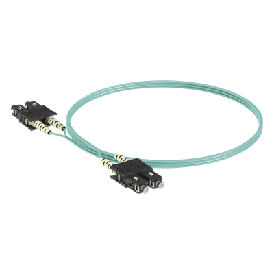 Jumper de Fibra Óptica / Multimodo OM3 50/125 / SC-SC Duplex / OFNR Riser / Aqua / 3 m (9.84 ft)
