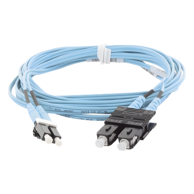 Jumper de Fibra Óptica Multimodo / OM3 50/125 µm / LC-SC Duplex / OFNR Riser / 3 m (9.84 ft) / Color Aqua