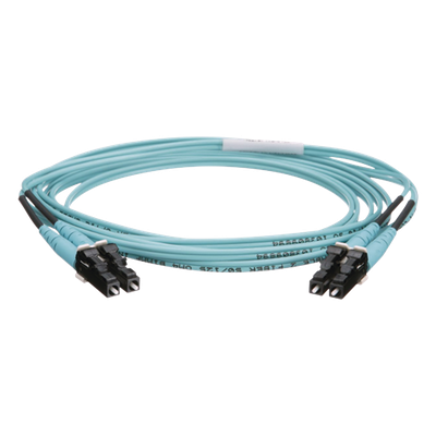 Jumper de Fibra Óptica / Multimodo OM4 50/125μm / LC-LC Dúplex / OFNR Riser / 2m (6.56 pies) / Color Aqua