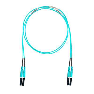 Jumper de Fibra Óptica / Multimodo OM4 50/125 / LC-LC Dúplex / OFNR Riser / Aqua / 18 m (59.06 pies)