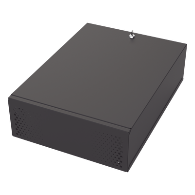 Gabinete Metálico para DVR/NVR / Acero Calibre 20 / 525x180x677 mm / Chapa con Llave / Compatible Ventilador 120 mm / Fijación Mesa o Escritorio