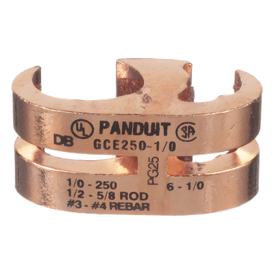 Conector de Conexión a Tierra tipo E / Conductor 1/0 AWG STR – 250 KCMIL MAIN / 6 AWG SOL – 1/0 AWG STR TAP / Certificación UL467 y CSA